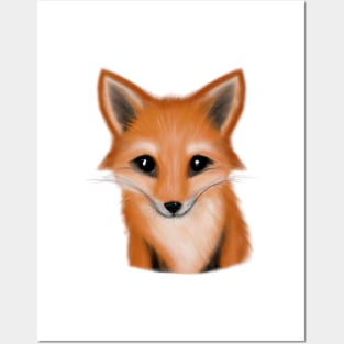 Cute Fox Drawing Posters and Art